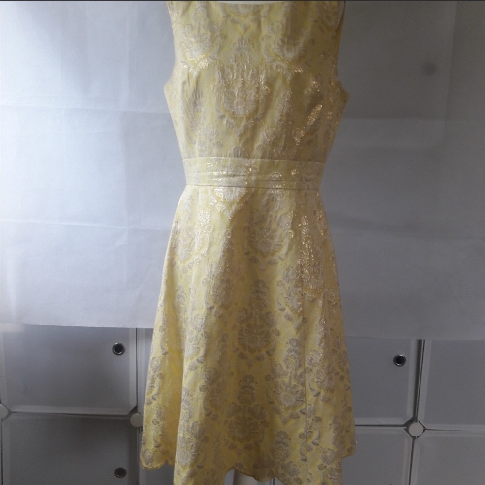Jones New York Yellow Floral Midi Dress